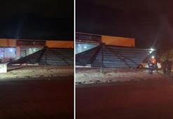 Fırtına, iş yerinin sundurmasını söktü