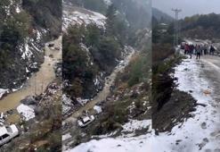 Dereye uçan otomobilden son anda atlayarak kurtuldu