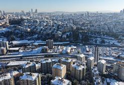 Kar yağışının ardından Kağıthane havadan görüntülendi