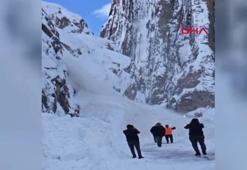 Aslankaya Mağarası yakınına çığ düştü