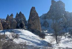 Kapadokya beyaza büründü