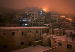 Mardin’de kar ve sis manzarası dronla görüntülendi