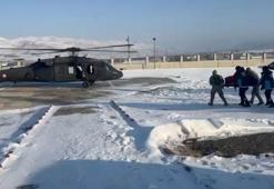 Batman’da yolu kardan kapanan köydeki hasta, askeri helikopterle hastaneye ulaştırıldı