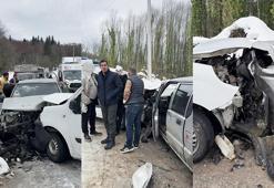 Kamyonet ile hafif ticari araç çarpıştı: 3'ü çocuk 7 yaralı