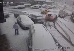 Kağıthane’de karlı yolda kayıp 5 araca çarptı; motokurye ölümden döndü taksici alkollü çıktı