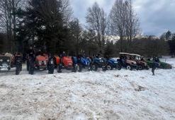 Karlı kaplı yaylada traktörle off-road turu