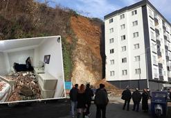 Trabzon'da heyelanda hasar gören 6 katlı bina boşaltıldı