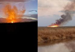 Eber Gölü'ndeki kamış yangınları söndürüldü