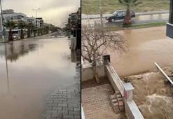 Aydın'da sağanak; yollar göle döndü
