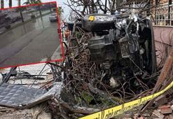 Kamyonetin 2 araca çarpıp apartmanın bahçesine girdiği kaza kamerada: 5 yaralı