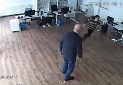 Ofisin tavanı çöktü, 2 kişi son anda kurtuldu: O anlar kamerada