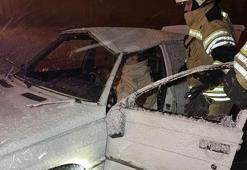 Kütahya'da tarlaya uçan otomobilin sürücüsü yaralandı