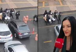 Fırtınada bebeğiyle yürürken polislerin siper olduğu anne: Hayatım boyunca minnet duyacağım