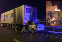 Ankara'da TIR'a arkadan çarpan otomobilin sürücüsü öldü