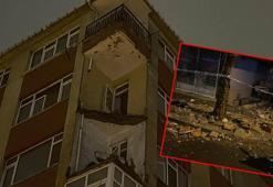 Bahçelievler’de tahliye edilen binanın balkonu çöktü