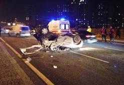 Takla atan otomobil, taksiyle çarpıştı; 3 yaralı