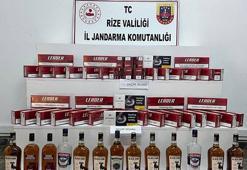 Rize’de yol kontrolünde bandrolsüz sigara ve alkol ele geçirildi