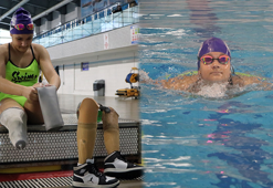 Depremde 2 bacağını ve babasını kaybeden Medine, yüzmeyle hayata tutundu