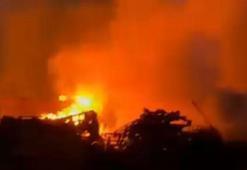 Bursa'da palet fabrikasında yangın