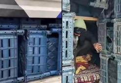 TIR'ın dorsesindeki kasaların arkasında 14 kaçak göçmen yakalandı