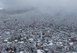 Yaylalarda kar ve sis, eşsiz manzaralar oluşturdu