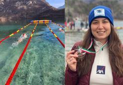 Bengisu Avcı, buz yüzmede Türkiye rekoru kırdı