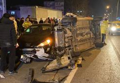 Hafif ticari araç, otomobilinin yanında bekleyen sürücü ile TIR'a çarptı: 1 ölü, 1 yaralı