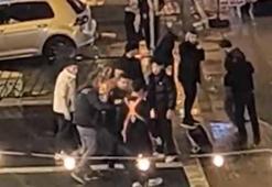 Lokanta çalışanlarıyla müşteriler arasındaki kavga kamerada