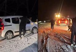 Bursa’da Oylat Kaplıcaları yolu kar nedeniyle kapandı: 20 araç mahsur kaldı