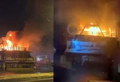 Avcılar’da ahşap atölyesi alev alev yandı