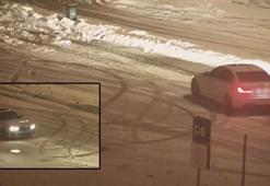 Dinlenme tesisinde karda drift attılar; ehliyeti iptal edildi