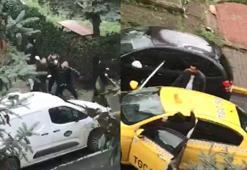 Beylikdüzü'nde çocuklar araçlara kartopu fırlattı; taksici peşlerinden koştu