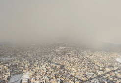 Kar altındaki Mardin, dronla görüntülendi
