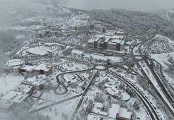 Umuttepe’de kar manzarası dron ile görüntüledi