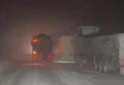 Kop Dağı geçidinde kar ve tipi etkili oldu, Aşkale yoluna çığ düştü