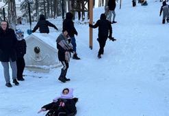 Ordu’da sömestir tatilinde çocukların kar keyfi