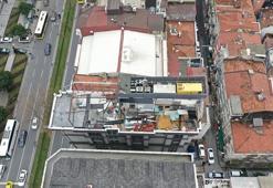 Şişli'de otelin kaçak yapıları yıkıldı