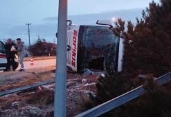 Burdur'da yolcu otobüsü devrildi: 12 yaralı