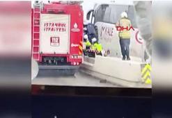 Silivri Kuzey Marmara Otoyolu'nda otomobil ve otobüs çarpıştı; yaralılar var