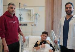 Belindeki tümör nedeniyle felç riski bulunan Bünyamin, sağlığına kavuştu