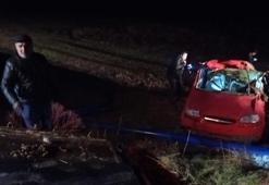 Beypazarı'nda otomobil şarampole uçtu: 3 yaralı