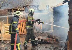 Sobadan çıkan yangını itfaiye söndürdü