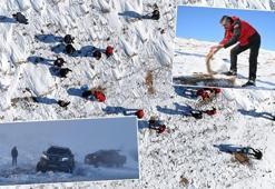 Doğaya yem bırakıp karda rafting yaptılar