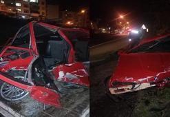 Otomobil bariyere çarptı, sürücü ağır yaralandı