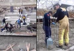 Bursa'da inşaat alanında beton dökümü sırasında göçük; 1 ölü