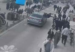 Sultanbeyli'de otomobilin çarptığı kadın takla attı; kaza kamerada