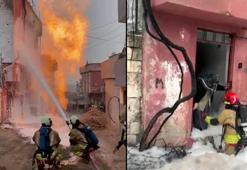 Altyapı çalışmasında doğal gaz hattında patlama oldu; mahsur kalanları itfaiye kurtardı