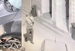 Kesici aletle 5 araca zarar verdi; olay kamerada