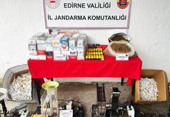 Edirne’de kaçak sigara imalathanesine çevrilen eve operasyon; 1 gözaltı