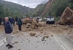 Antalya- Isparta karayolunda heyelan
